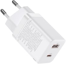 Baseus Wall Charger USB+USB-C Super Si Pro 30W White (CCSUPP-E02)