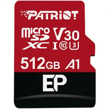 Patriot 512GB microSDXC Class 10 UHS-I U3 + адаптер (PEF512GEP31MCX)