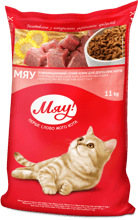 Сухой корм Мяу! для взрослых кошек со вкусом индейки и садовой травкой 14 кг (4820215362610)