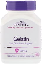 21st Century Gelatin, 600 mg, 100 Capsules