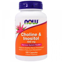 NOW Foods CHOLINE & INOSITOL 250/250 mg 100 CAPS Холин с инозитолом