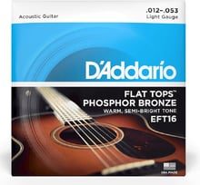 Комплект струн D'addario EFT16 Flat Tops Phosphor Bronze Light (12-53)