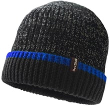 Мужская шапка DexShell водонепроницаемая черная с голубой полоской 56-58 см (DH353BLUSM)