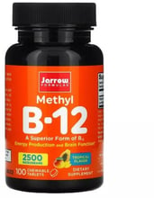 Jarrow Formulas Methyl B-12 Метил B-12 2500 мкг Тропический вкус 100 жевательных таблеток