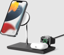 Native Union Wireless Charger Base Station Snap 3-in-1 Black (SNAP-3IN1-BLK-EU) для iPhone 15 I 14 I 13 I 12 series, Apple Watch and Apple AirPods