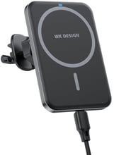 WK Design Car Holder Air Ven MagSafe Wireless 15W Black (WP-U95-BK) for iPhone 15 I 14 I 13 I 12 series