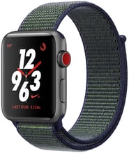 Apple Watch Series 3 Nike+ 42mm GPS+LTE Space Gray Aluminum Case with Midnight Fog Nike Sport Loop (MQLH2)