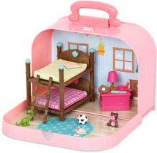 Игровой набор Li'l Woodzeez Кейс розовый (двухэтажная кровать) с аксессуарами (WZ6597Z)
