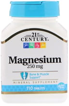 21st Century Magnesium, 250 mg, 110 Tablets