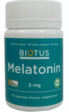 Biotus Melatonin 5 mg Мелатонин 30 Капсул