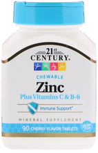 21st Century Zinc Chewable, Cherry Flavored, 90 Chewables
