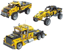 Конструктор QMAN Жёлтый грузовик с инерционным механизмом (3 в 1) 637 деталей (42108)