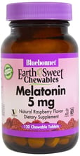 Bluebonnet Nutrition Melatonin, 5 mg, Natural Raspberry Flavor, 120 Chewable Tablets (BLB0997)