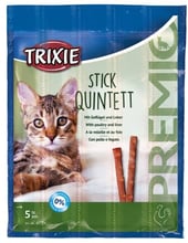 Лакомство для кошек Trixie Premio Quadro-Sticks палочки с домашней птицей и печенью 5 шт. 5 г (4011905427249)