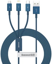 Baseus USB Cable to Lightning/microUSB/USB-C Superior Series Fast Charging 3.5A 1.5m Blue (CAMLTYS-03)