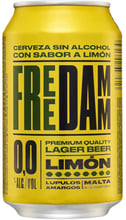 Упаковка пива безалкогольного Free Damm Lemon, светлое фильтрованное, 0% 0.33л x 24 банки (EUR8410793296139)