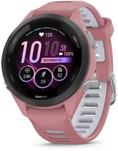 Garmin Forerunner 265S Black Bezel with Light Pink Case and Light Pink/Powder Grey Silicone Band (010-02810-15)