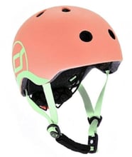 Шлем защитный детский Scoot&Ride персик, с фонариком, 51-55см (S/M) (SR-190605-PEACH)