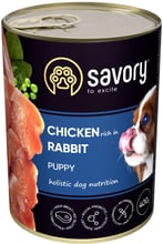Влажный корм Savory для щенков с кроликом и курицей 400 г (30587)