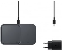 Samsung Wireless Charger Duo (with TA) 15W Black for Smartphones and Galaxy Buds (EP-P5400TBRGRU)