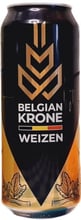 Пиво світле нефільтроване Belgian Krone Weizen з/б 5% 0.5л (PLK5411616007799)