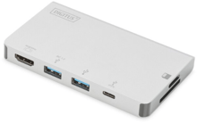 Digitus Adapter USB-C to HDMI+2xUSB+USB-C+SD+TF Silver (DA-70867)