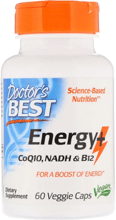 Doctor's Best, Energy+ CoQ10, NADH & B12, 60 Veggie Caps (DRB-00504)