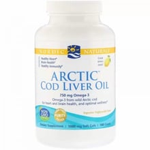 Nordic Naturals Arctic Cod Liver Oil Lemon 1000 mg Масло печени арктической трески 180 гелевых капсул