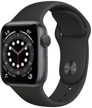 Apple Watch Series 6 40mm GPS Space Gray Aluminum Case with Black Sport Band (MG133)