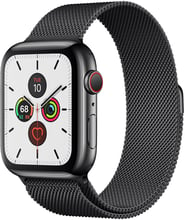 Apple Watch Series 5 44mm GPS+LTE Space Black Stainless Steel Case with Space Black Milanese Loop (MWW82, MWWL2)