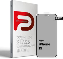 ArmorStandart Tempered Glass Pro Anti-Spy Matte Black для iPhone 15 (ARM73171)
