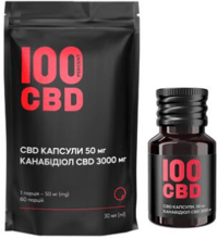 100 CBD 3000 мг 50 мг 60 м'яких капсул