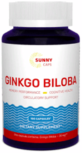 Sunny Caps Ginkgo Biloba 20 mg Гинкго Билоба 100 капсул