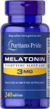 Puritan's Pride Melatonin 3 mg Мелатонин 240 таблеток
