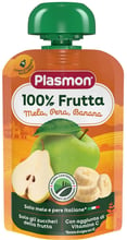 Пюре Plasmon Apple Pear Banana из яблок груш и бананов с витамином C 100 г (1136124)