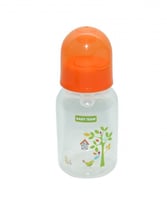 Бутылочка с силиконовой соской Baby Team 125 мл 0+ (1400 оранжевый)