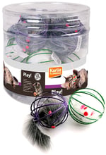 Игрушка для кошек Flamingo Wire Ball With Mouse пушистая мышь в металлическом шаре 6 см (42988)