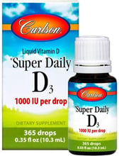 Carlson Labs Super Daily D3 1,000 IU 0.35 fl oz (10.3 ml) Витамин D3