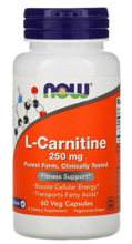 NOW Foods L-Carnitine 250 mg 60 caps L-карнитин