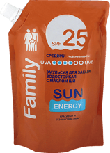 Sun Energy Эмульсия для загара водостойкая с маслом Ши SPF 25 400 мл