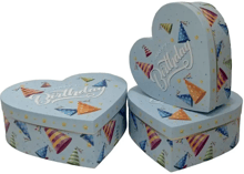 Подарункові коробки UFO W2548 Набір 3 шт Heart серд