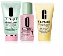 Набор Clinique 3-Step Intro Kit Жидкое мыло Liquid Facial Soap Oily 30 ml + Тоник для лица Clarifying Lotion 60 ml + Гель для лица 30 ml