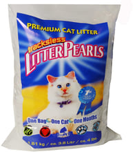 Наполнитель туалетов для кошек Litter Pearls TrackLess кварцевый 1.81 кг (3.8 л) (633843300381)