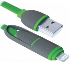 Defender USB Cable to Lightning/microUSB 1m Green (87489)