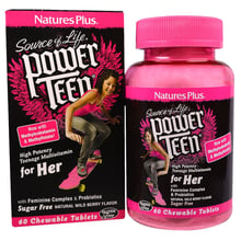 Natures Plus Power Teen for her 60 chewables Мультивитамины для девушек, вкус лесных ягод