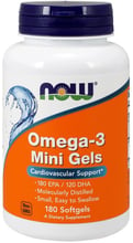 NOW Foods Omega-3 Mini Gels Softgels 180 caps Омега-3
