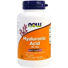 NOW Foods Hyaluronic Acid 50 mg Гиалуроновая кислота 120 капсул
