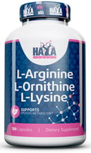 Haya Labs L-Arginine/L-Ornithine/L-Lysine L-аргінін L-орнітин L-лізин 100 капсул