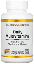 California Gold Nutrition Daily Two-Per-Day Multivitamins Ежедневные мультивитамины 60 растительных капсул