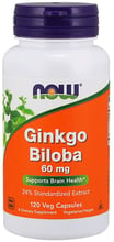 NOW Foods Ginkgo Biloba 60 mg Veg Capsules 120 veg caps